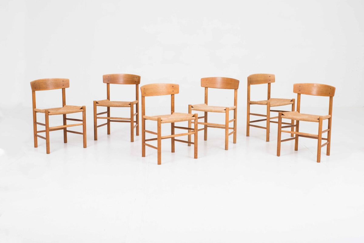 Set von 6 Vintage Stuhl J39 von Børge Mogensen für FDB Møbler