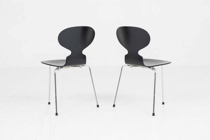 Vintage Stuhl "Ameise 3101" von Arne Jacobsen für Fritz Hansen, schwarz lasiert