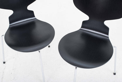 Vintage Stuhl "Ameise 3101" von Arne Jacobsen für Fritz Hansen, schwarz lasiert