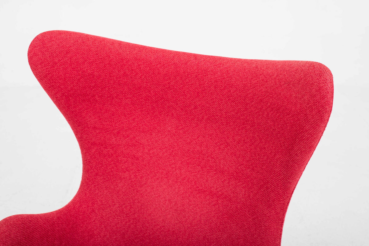 Vintage Loungesessel Egg Chair von Arne Jacobsen für Fritz Hansen in rotem Stoff
