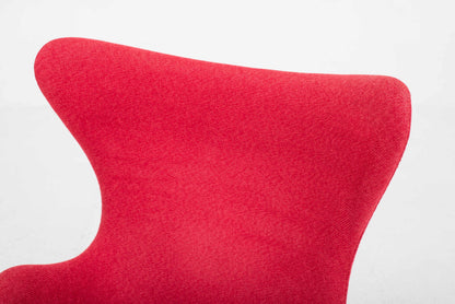Vintage Loungesessel Egg Chair von Arne Jacobsen für Fritz Hansen in rotem Stoff