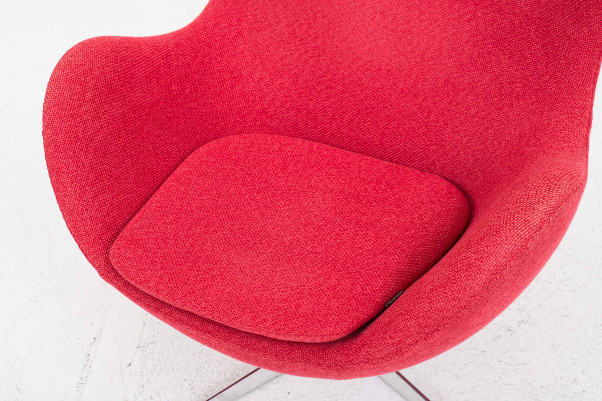 Vintage Loungesessel Egg Chair von Arne Jacobsen für Fritz Hansen in rotem Stoff