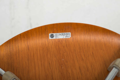 Fritz Hansen 3107 chairs by Arne Jacobsen in teak, set of four