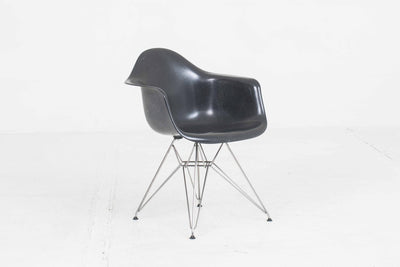 Fiberglass Armchair DAR by Eames for Herman Miller in Black