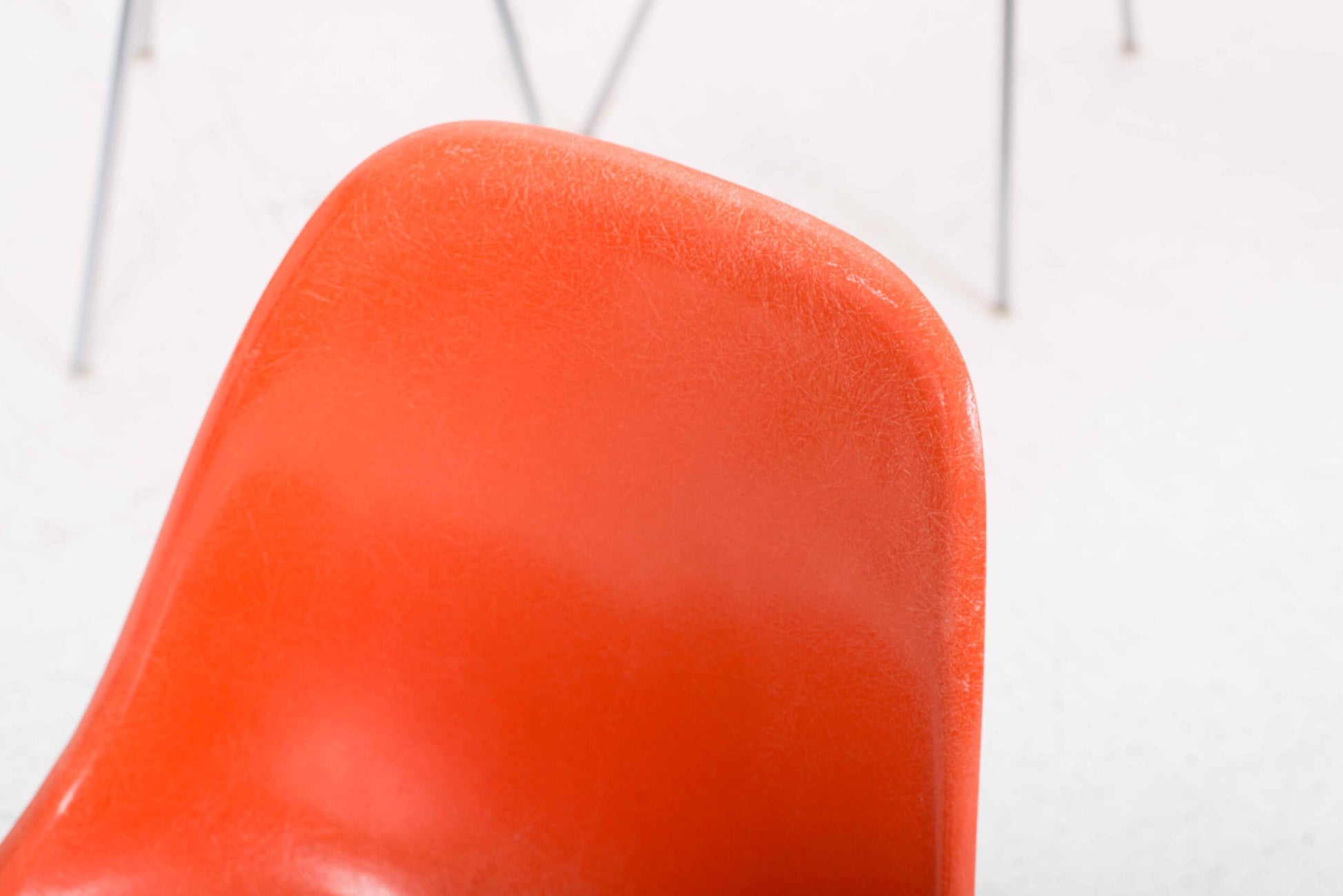 Vintage Stuhl Fiberglass DSX von Charles und Ray Eames für Herman Miller/Vitra, Rotorange