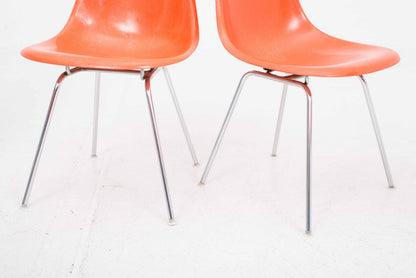 Vintage Stuhl Fiberglass DSX von Charles und Ray Eames für Herman Miller/Vitra, Rotorange
