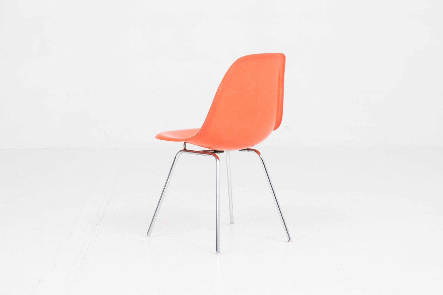 Vintage Stuhl Fiberglass DSX von Charles und Ray Eames für Herman Miller/Vitra, Rotorange