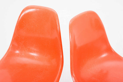 Vintage Stuhl Fiberglass DSX von Charles und Ray Eames für Herman Miller/Vitra, Rotorange