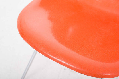Vintage Stuhl Fiberglass DSX von Charles und Ray Eames für Herman Miller/Vitra, Rotorange