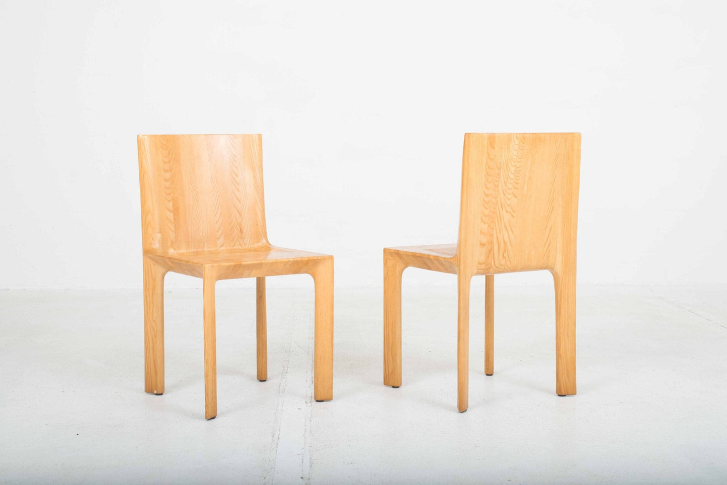 Vintage solid wood chair from Horgenglarus checkerboard pattern