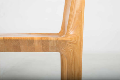 Vintage solid wood chair from Horgenglarus checkerboard pattern