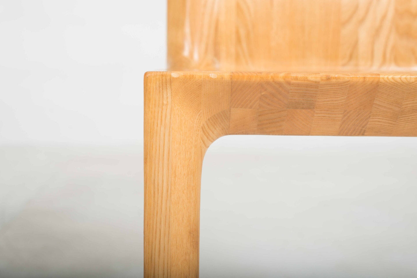 Vintage solid wood chair from Horgenglarus checkerboard pattern