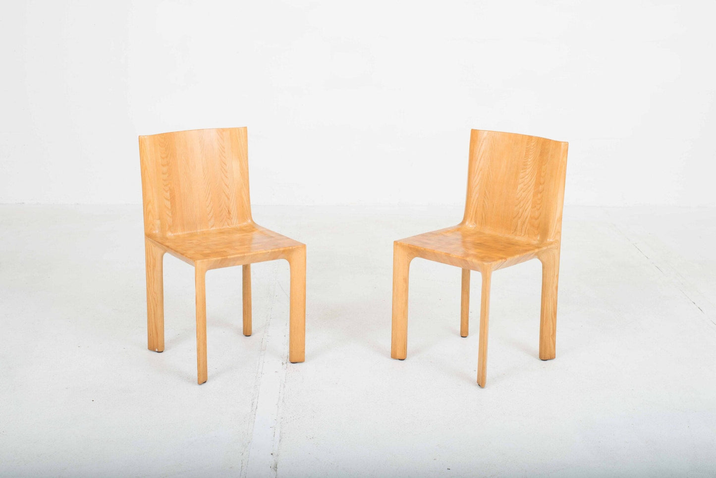 Vintage solid wood chair from Horgenglarus checkerboard pattern