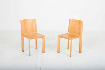 Vintage solid wood chair from Horgenglarus checkerboard pattern