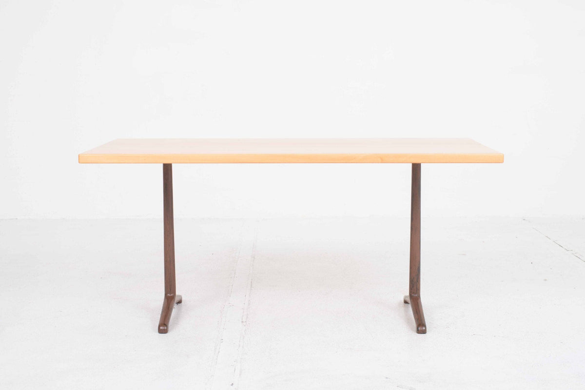 Vintage Tisch Delta t-1670 von Horgenglarus braun Buchenholz
