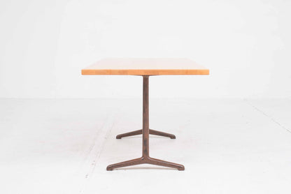 Vintage Tisch Delta t-1670 von Horgenglarus braun Buchenholz