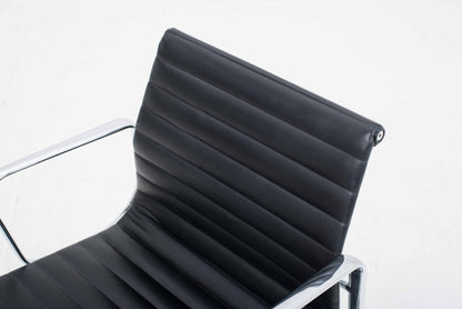 Vintage Bürostuhl EA 108 von Charles und Ray Eames für ICF schwarz Leder