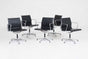 Vintage Bürostuhl EA 108 von Charles und Ray Eames für ICF schwarz Leder