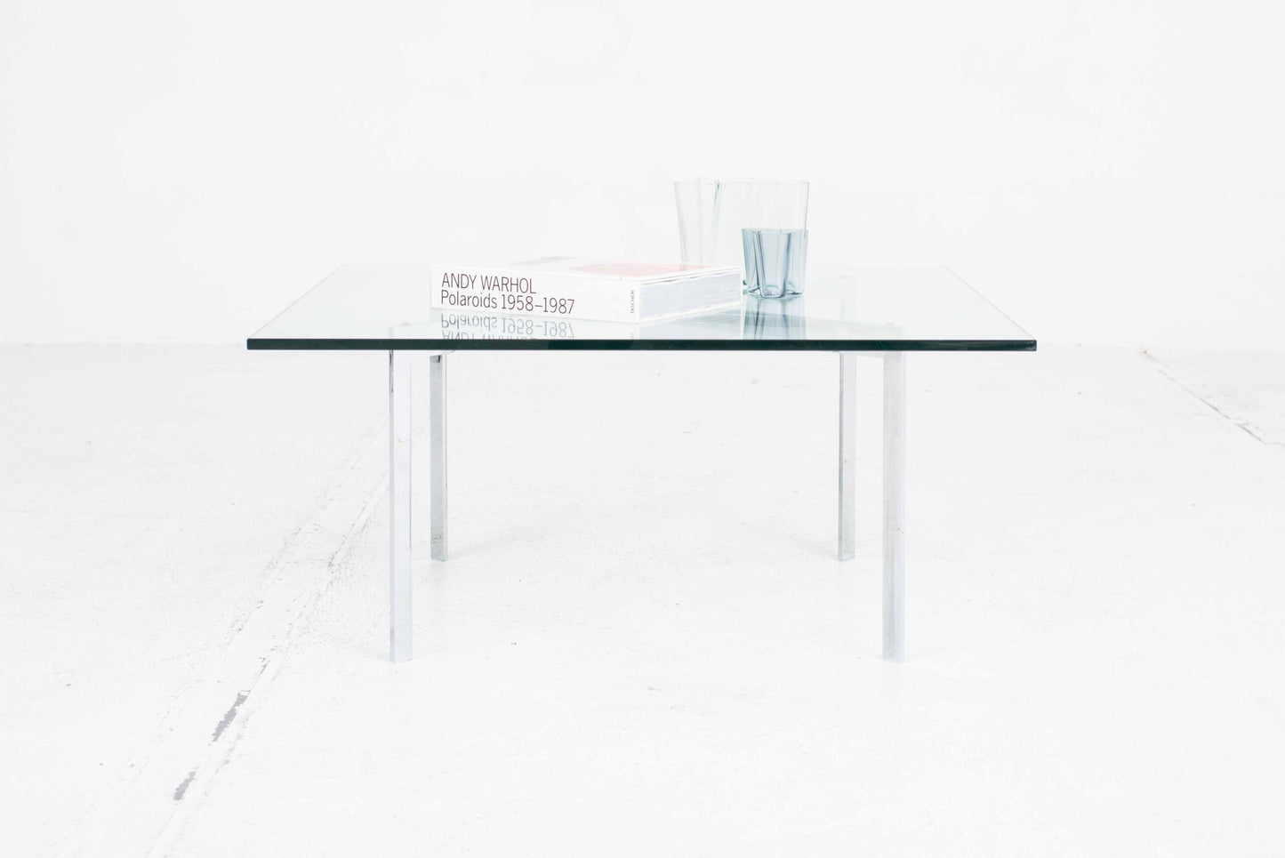 Table basse vintage Barcelona de Ludwig Mies van der Rohe pour Knoll