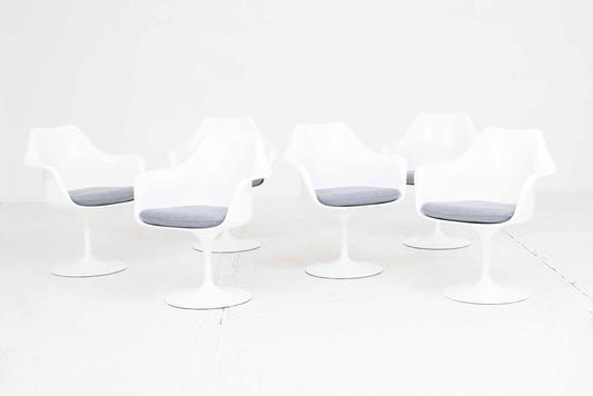 Fauteuil Tulipe d'Eero Saarinen pour Knoll International en blanc