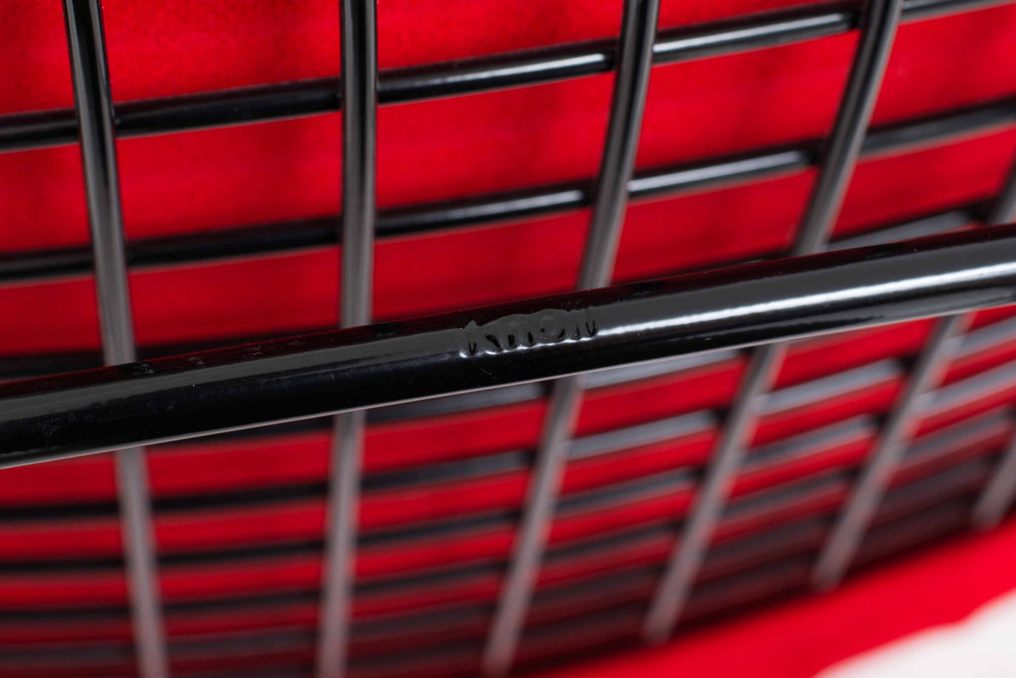 Vintage Stuhl Bertoia von Harry Bertoia für Knoll International, schwarz mit rotem Polster