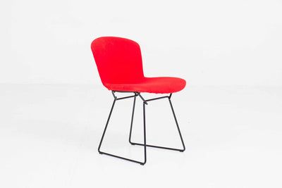 Vintage Bertoia chair by Harry Bertoia for Knoll International, black with red upholstery