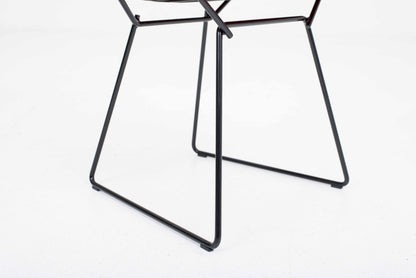 Vintage Stuhl Bertoia von Harry Bertoia für Knoll International, schwarz mit rotem Polster