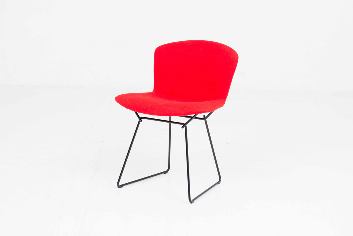 Vintage Stuhl Bertoia von Harry Bertoia für Knoll International, schwarz mit rotem Polster