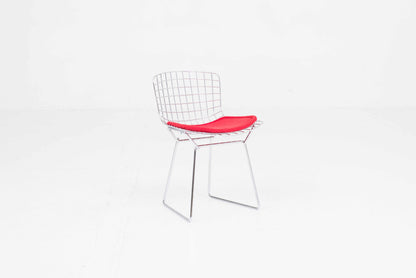 Vintage Kinderstuhl 425 von Harry Bertoia für Knoll International rot, verchromt