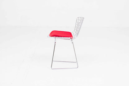 Vintage Kinderstuhl 425 von Harry Bertoia für Knoll International rot, verchromt