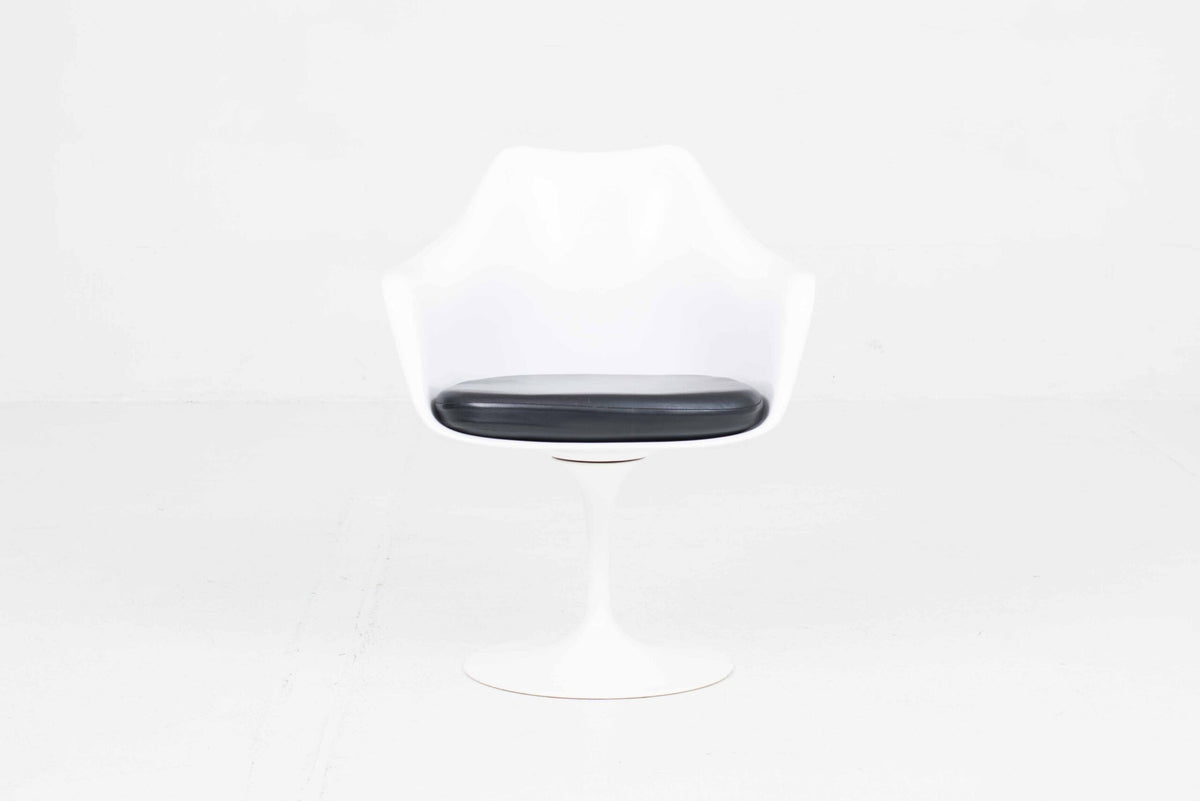 Vintage Armlehnstuhl Tulip von Eero Saarinen für Knoll International in Weiß