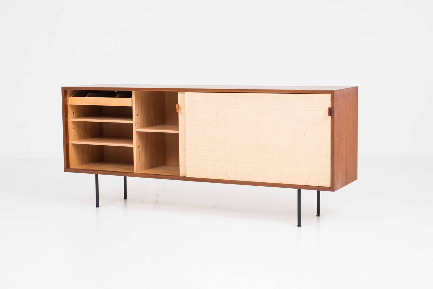 Vintage Sideboard von Florence Knoll für Knoll International mit Seegrasfronten