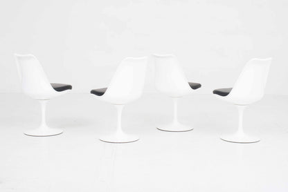 Vintage Stuhl "Tulip" von Eero Saarinen für Knoll International, schwarzes Lederkissen