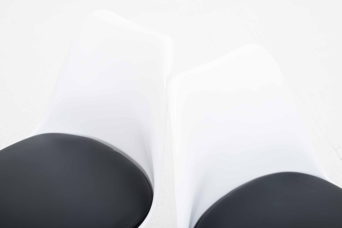 Vintage Stuhl "Tulip" von Eero Saarinen für Knoll International, schwarzes Lederkissen