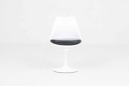 Vintage Stuhl "Tulip" von Eero Saarinen für Knoll International, schwarzes Lederkissen
