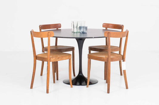 Vintage Esstisch Tulip von Eero Saarinen für Knoll International 120cm schwarzer Marmor