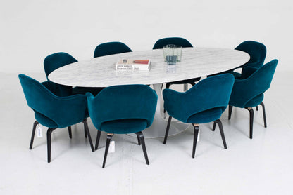 Vintage Tisch 'Tulip' von Eero Saarinen für Knoll International, weisser Marmor, oval