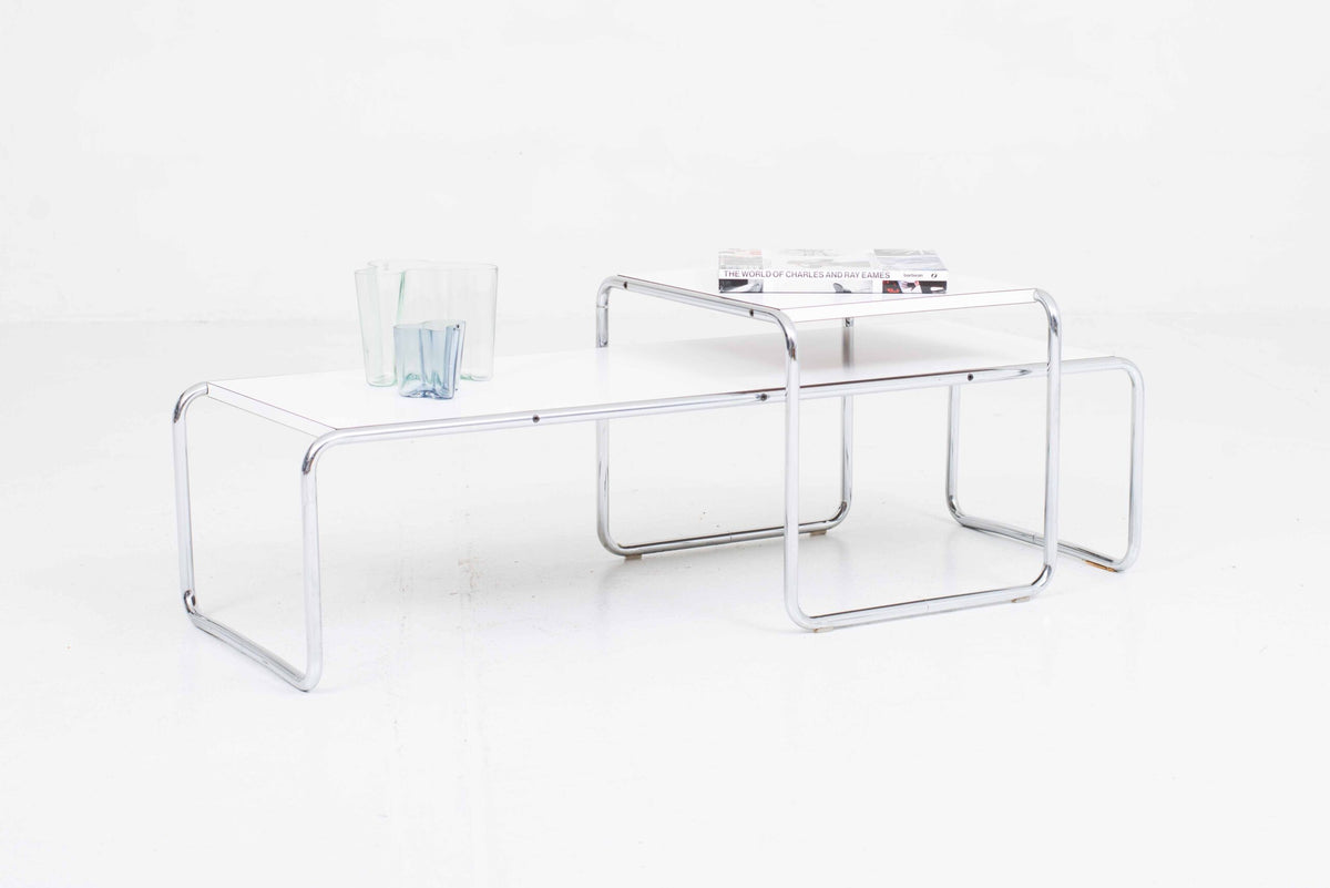 Vintage Couchtisch Laccio 1 von Marcel Breuer für Knoll in Weiß
