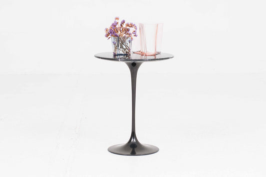 Vintage Beistelltisch Tulip von Eero Saarinen für Knoll International, schwarzer Marmor