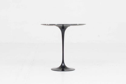 Vintage Beistelltisch "Tulip" von Eero Saarinen für Knoll International, schwarzer Marmor, Ø51cm