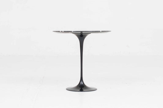 Vintage Beistelltisch "Tulip" von Eero Saarinen für Knoll International, schwarzer Marmor, Ø51cm