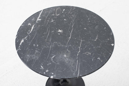 Vintage Beistelltisch "Tulip" von Eero Saarinen für Knoll International, schwarzer Marmor, Ø51cm