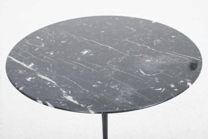Vintage Beistelltisch "Tulip" von Eero Saarinen für Knoll International, schwarzer Marmor, Ø51cm
