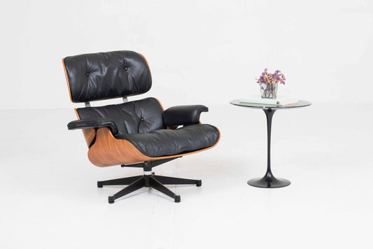 Vintage Beistelltisch "Tulip" von Eero Saarinen für Knoll International, schwarzer Marmor, Ø51cm