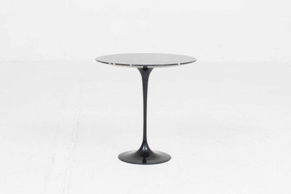 Vintage Beistelltisch "Tulip" von Eero Saarinen für Knoll International, schwarzer Marmor, Ø51cm