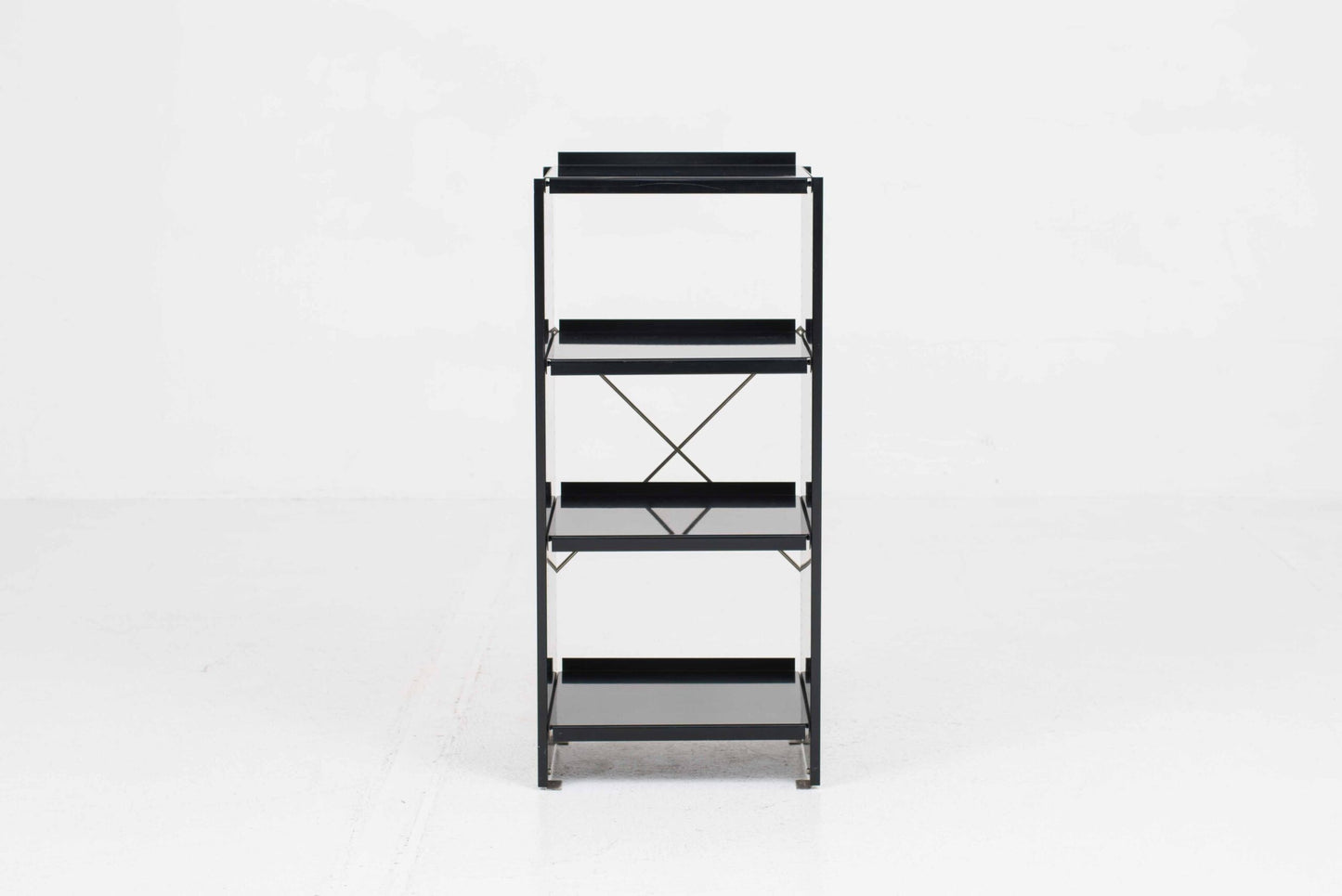 Vintage Aluminium-Regal von Andreas Christen für Lehni in Schwarz