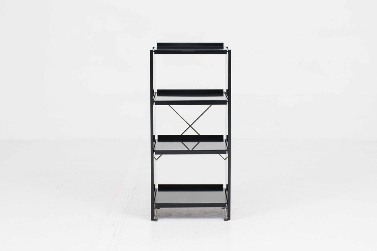 Vintage Aluminium-Regal von Andreas Christen für Lehni in Schwarz