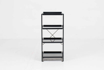 Vintage Aluminium-Regal von Andreas Christen für Lehni in Schwarz