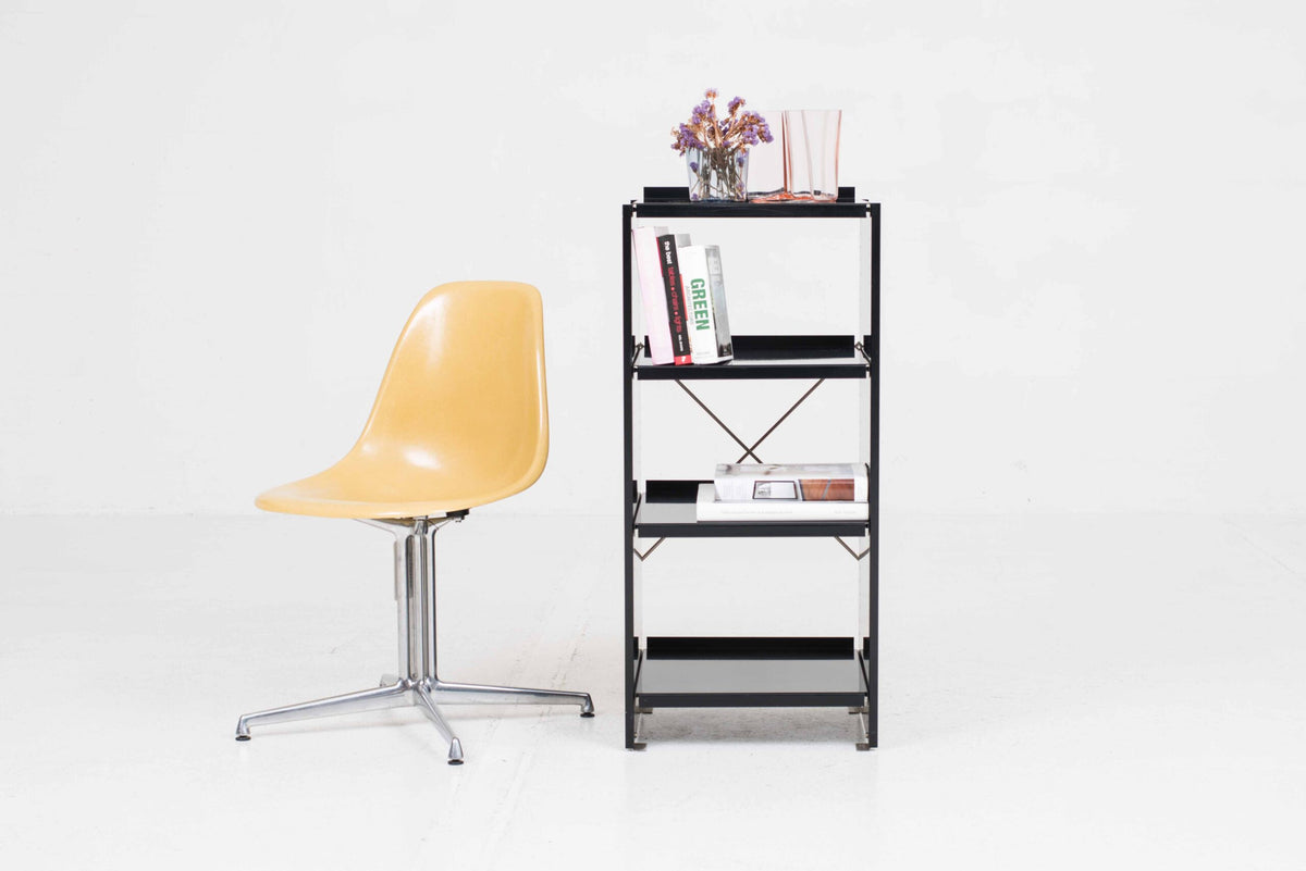 Vintage Aluminium-Regal von Andreas Christen für Lehni in Schwarz