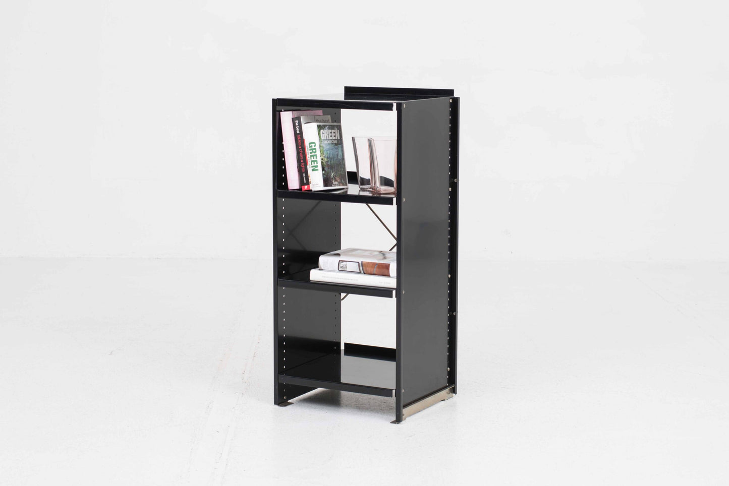 Vintage Aluminium-Regal von Andreas Christen für Lehni in Schwarz